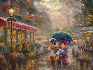 パリのミッキーとミニー トーマス・キンケード Oil Paintings